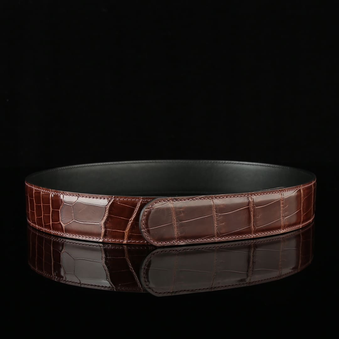 Mens Alligator Belt – Custom High Gloss Alligator Belt