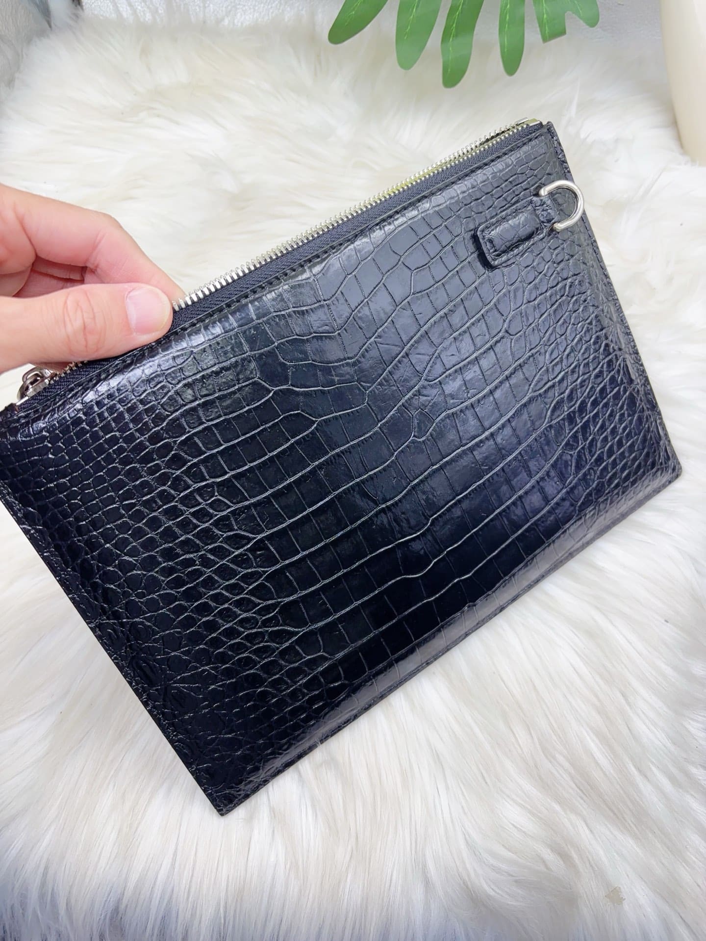 Crocodile Leather Mens Wallet Clutch – Luxury Crocodile Purse for Men