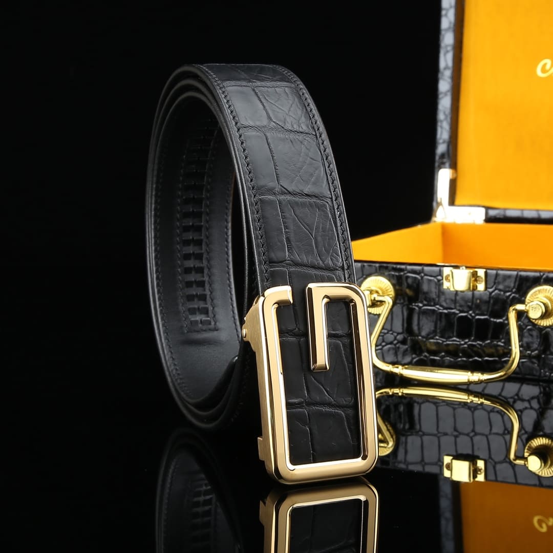 Alligator Belt – Mens Alligator Belt Luxury Automatic Buckle