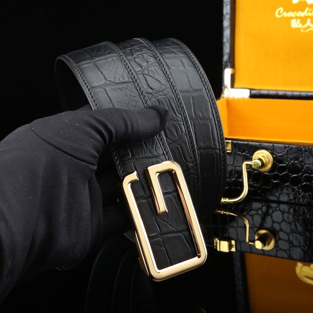 Alligator Belt – Mens Alligator Belt Luxury Automatic Buckle