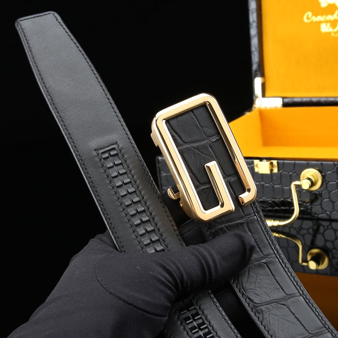 Alligator Belt – Mens Alligator Belt Luxury Automatic Buckle