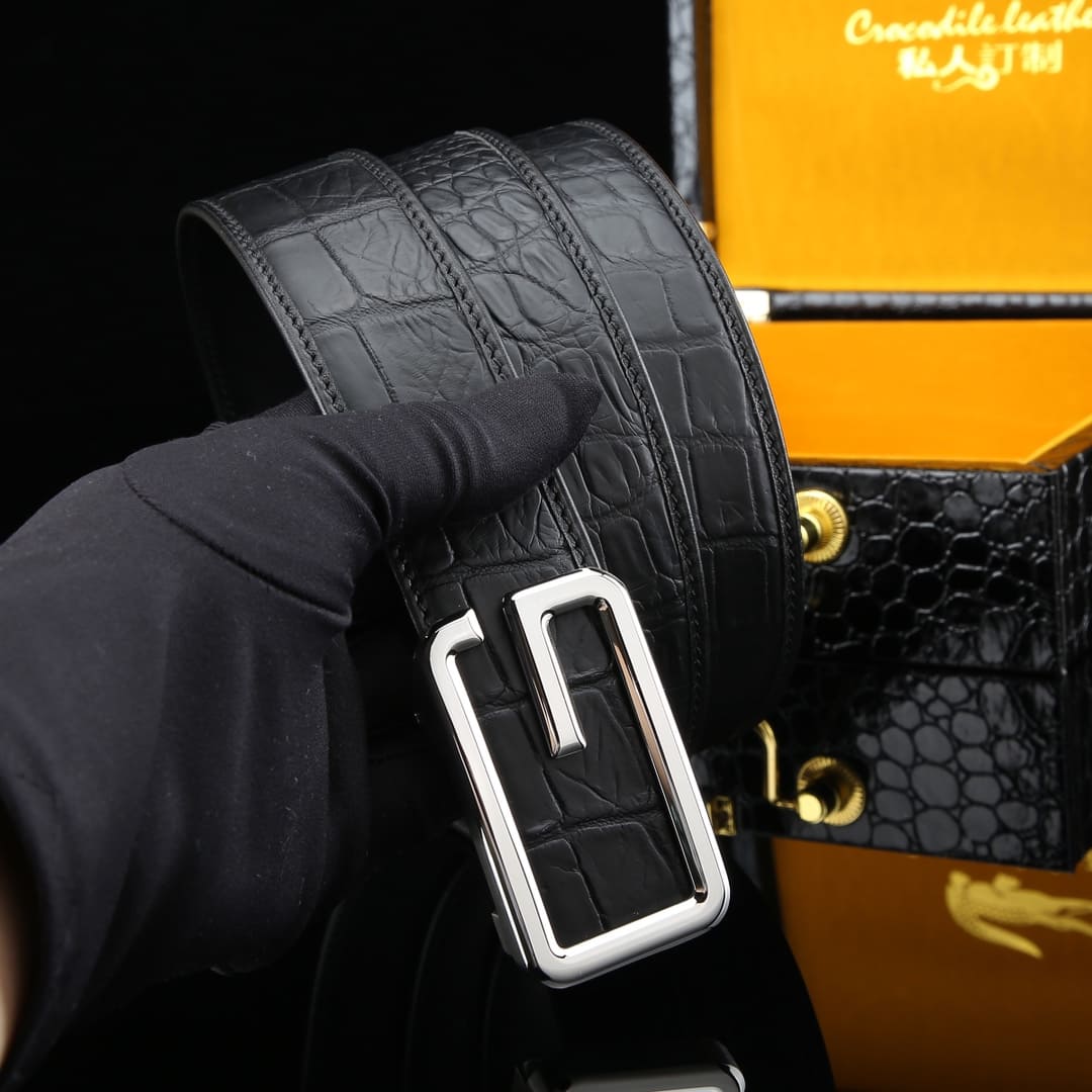 Alligator Belt – Mens Alligator Belt Luxury Automatic Buckle