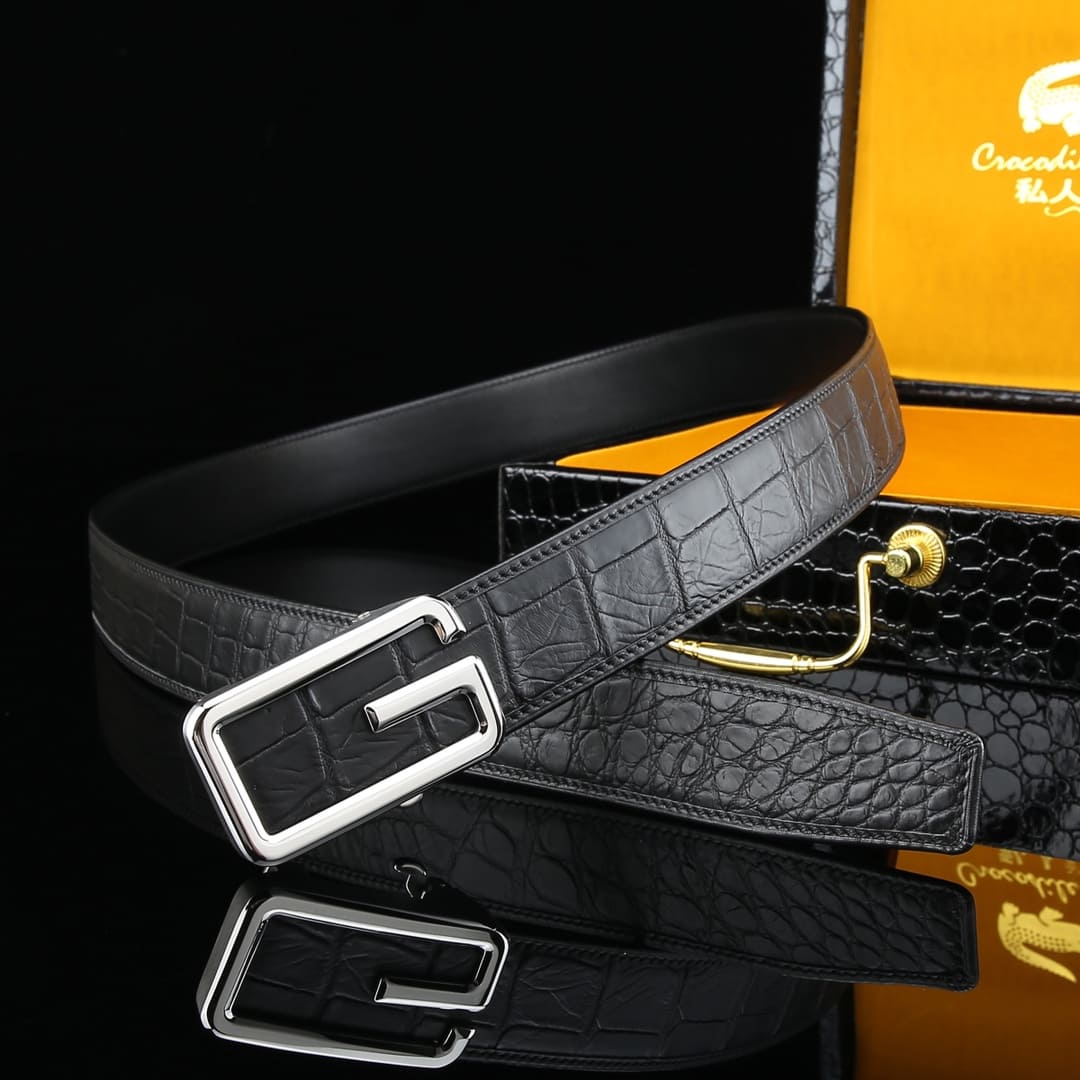 Alligator Belt – Mens Alligator Belt Luxury Automatic Buckle