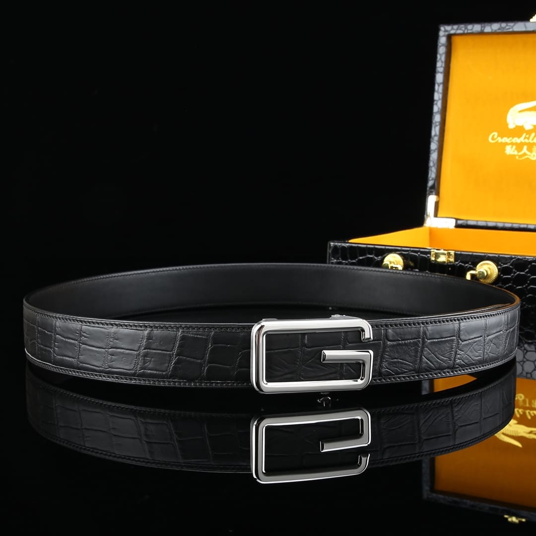 Alligator Belt – Mens Alligator Belt Luxury Automatic Buckle