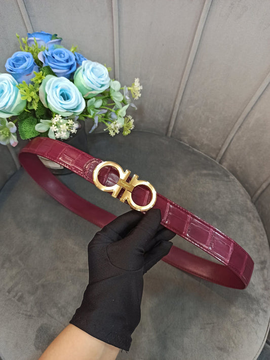 Alligator Belt for Women – Luxury Genuine Alligator Leather Dress Belt