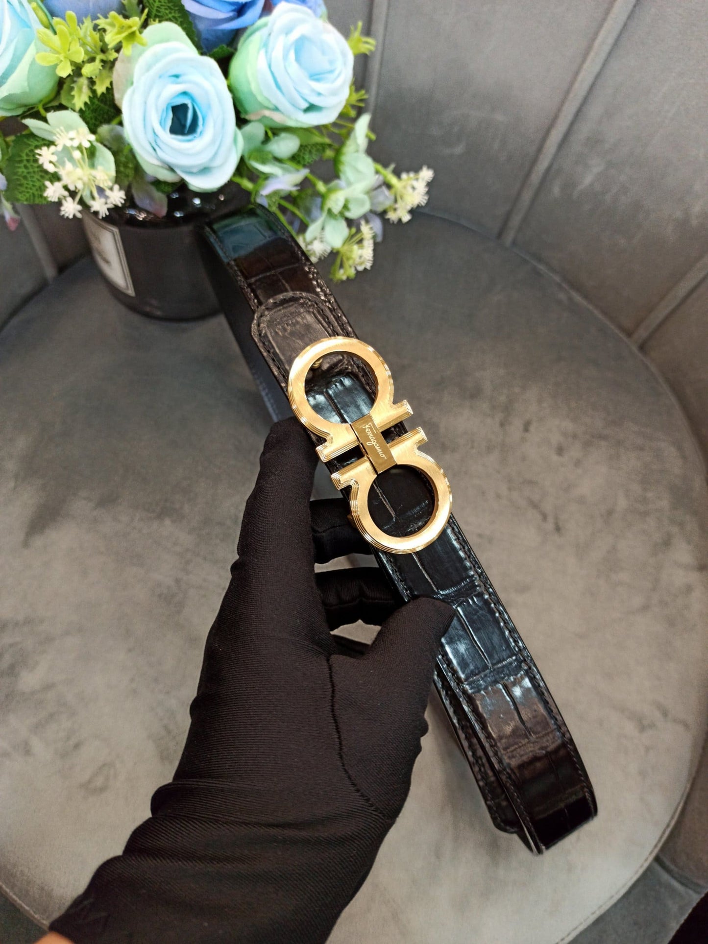 Alligator Belt for Women – Luxury Genuine Alligator Leather Dress Belt