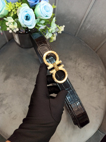Alligator Belt for Women – Luxury Genuine Alligator Leather Dress Belt