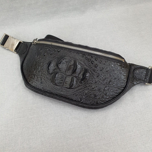 Crocodile Leather Mens Wallet Crossbody – Trendy Luxury Waist Bag for Men