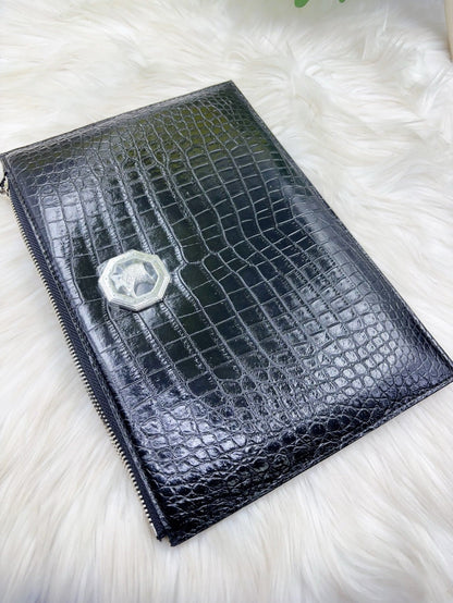 Crocodile Leather Mens Wallet Clutch – Luxury Crocodile Purse for Men