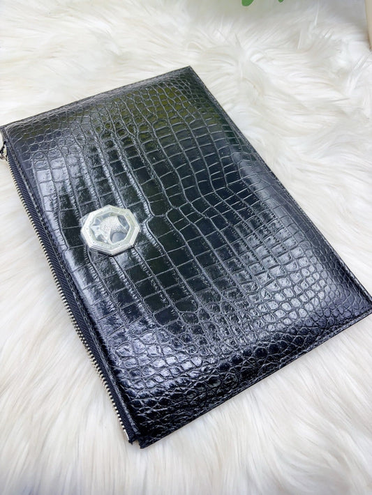 Crocodile Leather Mens Wallet Clutch – Luxury Crocodile Purse for Men