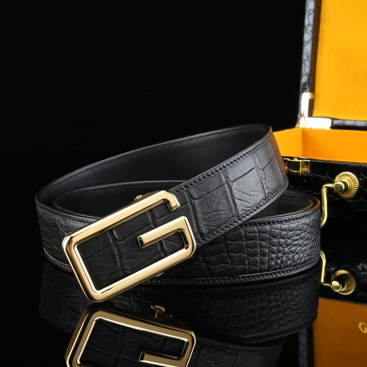 Alligator Belt – Mens Alligator Belt Luxury Automatic Buckle